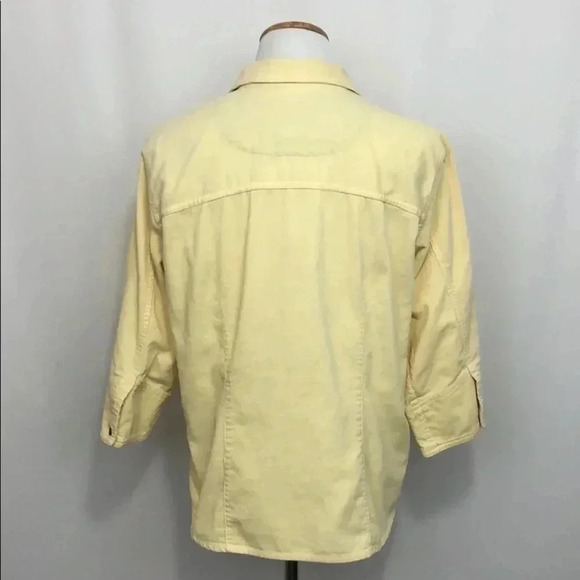 Liz Claiborne Yellow Corduroy Jacket Blazer Large Snap Closure Pockets - Picture 3 of 6